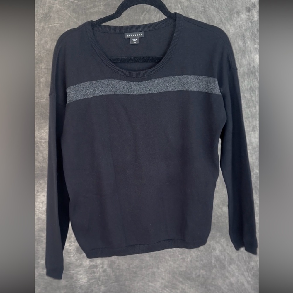 Metaphor Black and Gray Knit Sweater